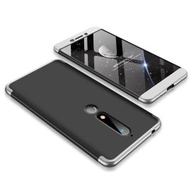 360° Ochranný obal Nokia 6.1 Äierny (strieborný)