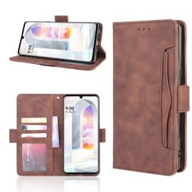 Custodia a portafoglio SLOT per LG Velvet marrone