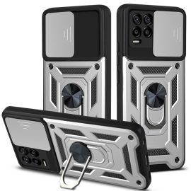 RING CAMERA Cover con supporto per Realme 8 / Realme 8 Pro argento