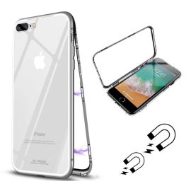 Ochranný magnetický obal Apple iPhone 7 Plus / iPhone 8 Plus strieborný