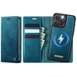 CASEME C49 Custodia a portafoglio e cover posteriore 2 in 1 Apple iPhone 16 Pro Max blu