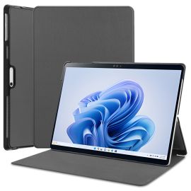 LEATHER Custodia a libro per Microsoft Surface Pro 9 / 10 / 11 grigio