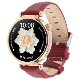 LEATHER Cinturino in pelle per Garmin Lily 2 / Lily 2 Active bordeaux