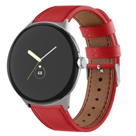 LEATHER Cinturino in pelle per Google Pixel Watch / Pixel Watch 2 / Pixel Watch 3 41mm / Pixel Watch 4 41mm rosso