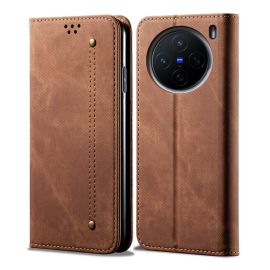 DENIM Copri portafoglio per Vivo X200 5G marrone