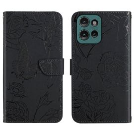 ART BLOSSOM Custodia a portafoglio per Motorola Edge 50 Neo / ThinkPhone 25 nero
