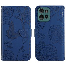 ART BLOSSOM Copri portafoglio per Motorola Edge 50 Neo / ThinkPhone 25 blu