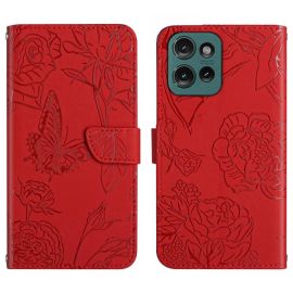 ART BLOSSOM Copri portafoglio per Motorola Edge 50 Neo / ThinkPhone 25 rosso
