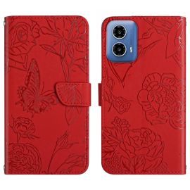 ART BLOSSOM Custodia a portafoglio per Motorola Moto G35 5G rosso