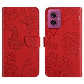 ART BLOSSOM Copri portafoglio per Motorola Moto G55 5G rosso