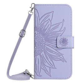 ART SUNFLOWER Custodia portafoglio con cordino per Motorola Moto G35 5G viola
