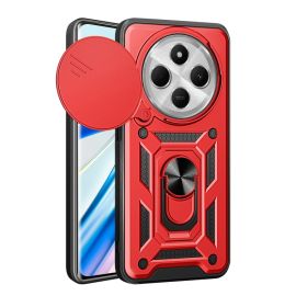 RING CAMERA Cover con supporto per Xiaomi Redmi 14C / Poco C75 rosso