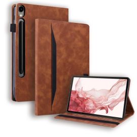 Custodia a libro FLATY per Samsung Galaxy Tab S10 Ultra / Tab S11 Ultra marrone
