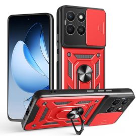 RING CAMERA Cover con supporto per Honor X8c rosso