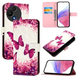 ART Custodia a portafoglio per TCL 605 / TCL 60 SE PINK BUTTERFLY