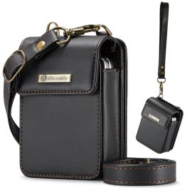 CASEME MINI Custodia a portafoglio con tracolla per serie Samsung Galaxy Z Flip nera