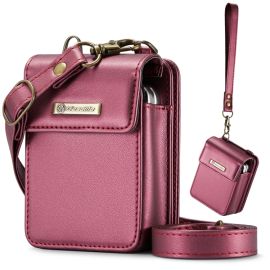 CASEME MINI Custodia a portafoglio con tracolla per serie Motorola Razr rosso