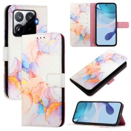 ART MARBLE Custodia a portafoglio per Xiaomi 15T Pro WHITE ORANGE