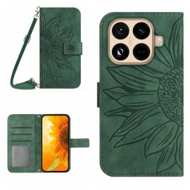 ART SUNFLOWER Custodia a portafoglio con cordino per Xiaomi 15T Pro verde