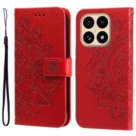 ART MANDALA Custodia a portafoglio con cinturino per Xiaomi 15T rosso