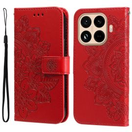 ART MANDALA Custodia a portafoglio con cinturino per Xiaomi 15T Pro rossa