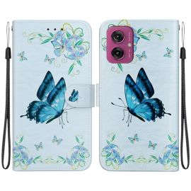 ART Copri portafoglio per Motorola Moto G55 5G BLUE BUTTERFLY