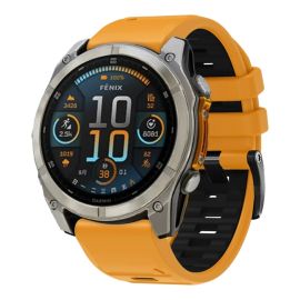 SPORTY QuickFit Cinturino di ricambio in silicone per Garmin - larghezza 26 mm ARANCIO-BLACK