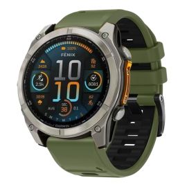 SPORTY QuickFit Cinturino di ricambio in silicone per Garmin - larghezza 26mm GREEN-BLACK