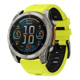SPORTY QuickFit Cinturino di ricambio in silicone per Garmin - larghezza 26mm LIME-BLACK