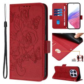 ART MEADOW Custodia a portafoglio per Xiaomi Redmi Note 14 Pro rosso