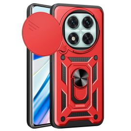 RING CAMERA Cover con supporto per Xiaomi Redmi Note 14 Pro 5G / Poco X7 rosso