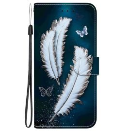 ART Copri portafoglio per Infinix Hot 50 5G WHITE FEATHERS