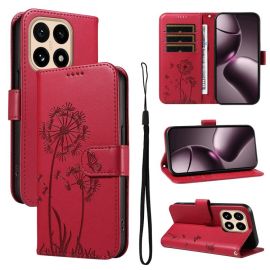 Custodia a portafoglio ART DANDELION per Xiaomi 15T rossa