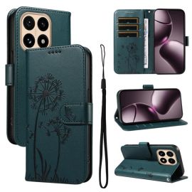Custodia a portafoglio ART DANDELION per Xiaomi 15T verde scuro