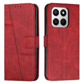 Custodia a portafoglio STITCHED per Honor 400 Smart 5G / Honor X7d rossa