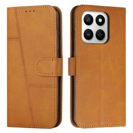 Custodia a portafoglio STITCHED per Honor 400 Smart 5G / Honor X7d marrone chiaro
