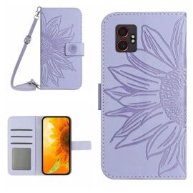 ART SUNFLOWER Custodia a portafoglio con cordino per Samsung Galaxy Xcover 7 Pro viola
