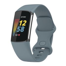 Cinturino di ricambio in SILICONE per Fitbit Charge 6 / Charge 5 grigio-blu