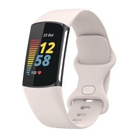 SILICONE Cinturino di ricambio per Fitbit Charge 6 / Charge 5 MOON WHITE