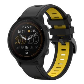 SPORTY Cinturino di ricambio in silicone Garmin Forerunner 955 BLACK-YELLOW