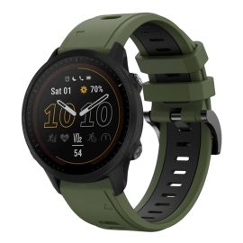 SPORTY Cinturino di ricambio in silicone Garmin Forerunner 955 ARMY GREEN-BLACK