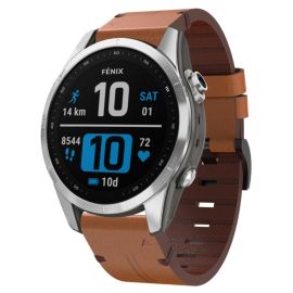 LEATHER Cinturino in pelle per Garmin Fenix 7S / 7S Pro / 7S Solar / 7S Sapphire marrone
