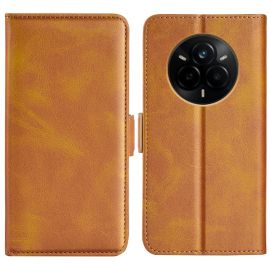 Custodia a portafoglio SIDE per Realme 14 Pro 5G marrone chiaro