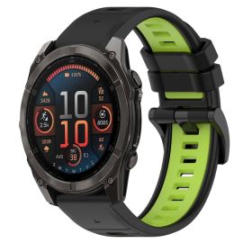 SPORTS Cinturino in silicone sostituibile Garmin Fenix 8 47mm nero-verde