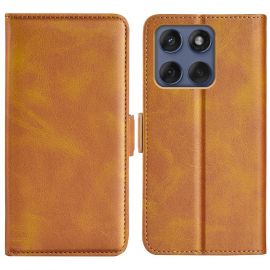 Custodia a portafoglio SIDE per Motorola Edge 60 / Edge 60 Fusion marrone chiaro