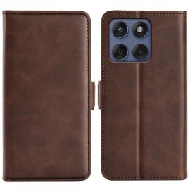 Custodia a portafoglio SIDE per Motorola Edge 60 / Edge 60 Fusion marrone scuro