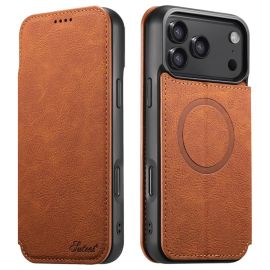SUTENI RETRO Custodia a libro con MagSafe per Apple iPhone 17 Pro marrone chiaro