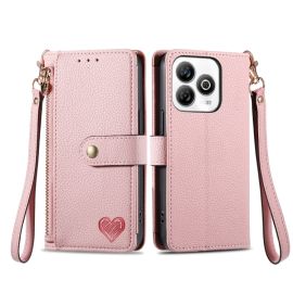 HEART Custodia a portafoglio per ZTE Blade A75 rosa