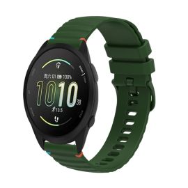WAVY Cinturino in silicone per Garmin Forerunner 165 Musica verde scuro