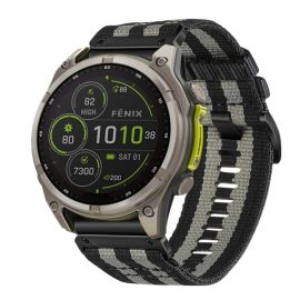 CANVAS Cinturino sostituibile per Garmin Fenix 8 47mm grigio-nero